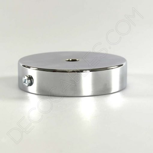 Soporte metálico para lámpara 1 orificio (diámetro 8 cm) 17 Soporte florón de techo para lámpara de 1 salida cromado