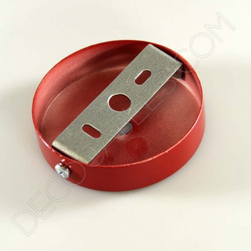 Soporte metálico para lámpara 1 orificio (diámetro 8 cm) 12 Soporte florón de techo para lámpara de 1 salida color rojo