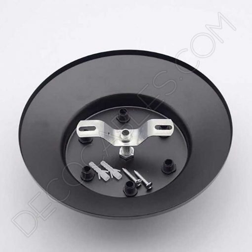 Soporte de techo para lámpara 8 orificios (negro) 2 Soporte florón de techo para lámpara negro de 8 salidas