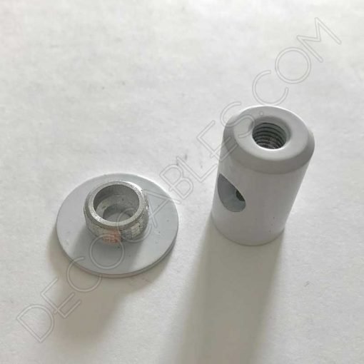 Aislante metálico de techo para cable (varios colores) 8 Aislante metálico para sujeción de cables de color blanco