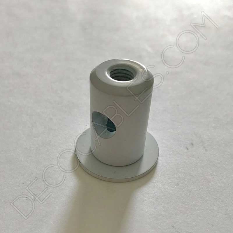 Aislante metálico para sujeción de cables de color blanco Aislante metálico para sujeción de cables de color blanco