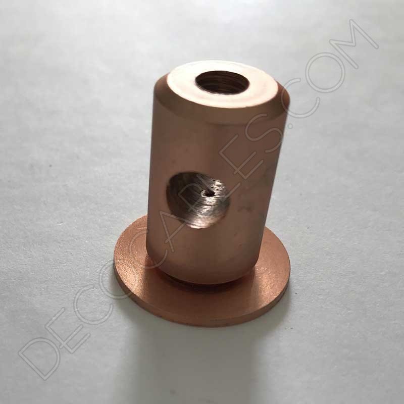 Aislante metálico para sujeción de cables de color cobre Aislante metálico para sujeción de cables de color cobre