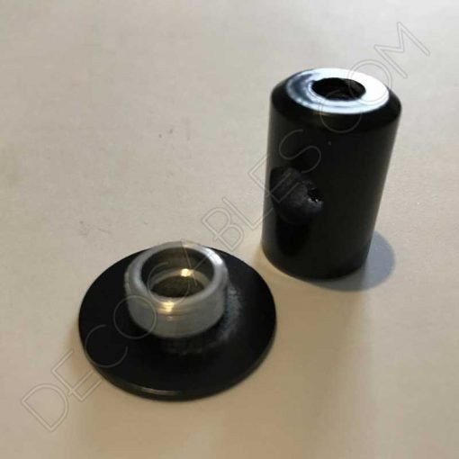 Aislante metálico de techo para cable (varios colores) 2 Aislante metálico para sujeción de cables de color negro