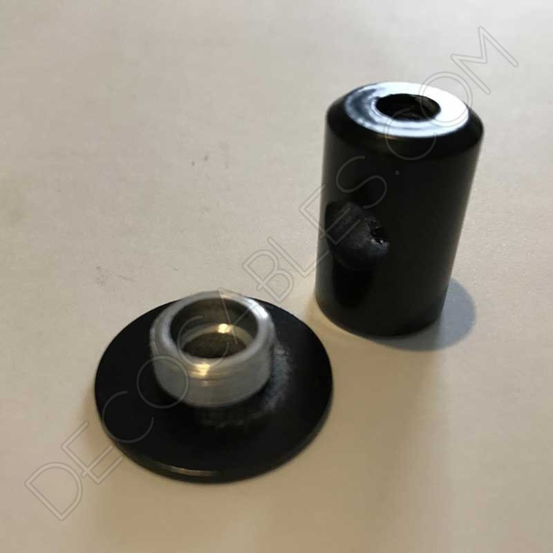 Aislante metálico para sujeción de cables de color negro Aislante metálico para sujeción de cables de color negro