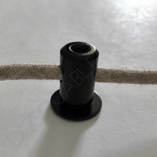 Aislante metálico de techo para cable (varios colores) 3 Aislante metálico para sujeción de cables de color negro