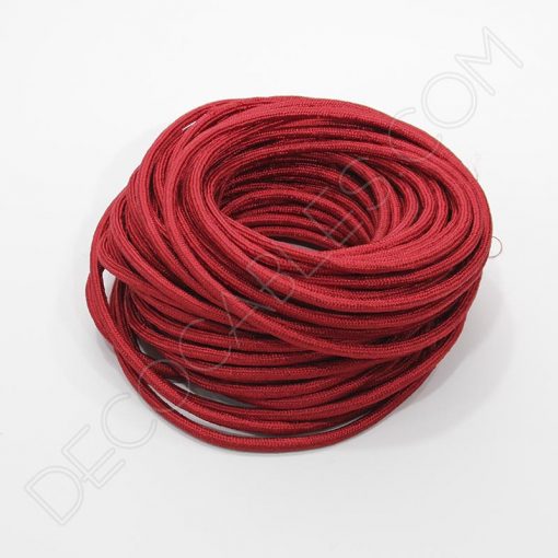 Cable textil eléctrico (Rojo) 4 Cable eléctrico redondo de tela de color rojo