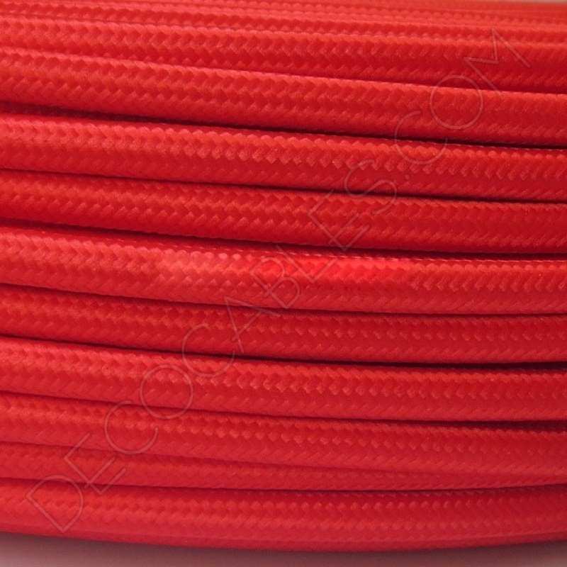 Cable eléctrico redondo de tela de color rojo Cable eléctrico redondo de tela de color rojo