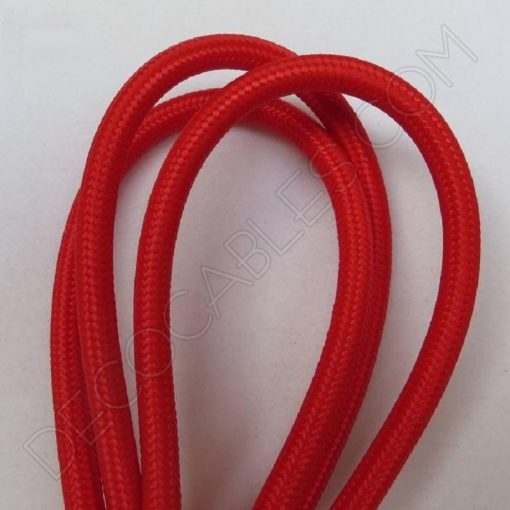 Cable textil eléctrico (Rojo) 5 Cable eléctrico redondo de tela de color rojo