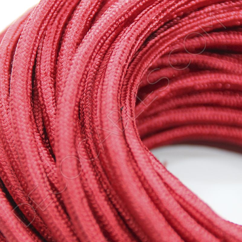 Cable eléctrico redondo de tela de color rojo Cable eléctrico redondo de tela de color rojo