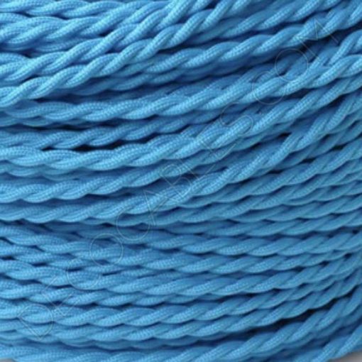 Cable trenzado de seda (Azul Turquesa) 4 Cable eléctrico trenzado seda azul turquesa