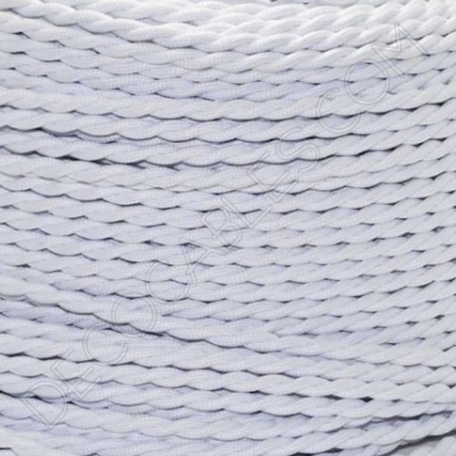 Lámpara Colgante con portalámpara de perilla anticuario 8 Cable eléctrico trenzado seda blanco