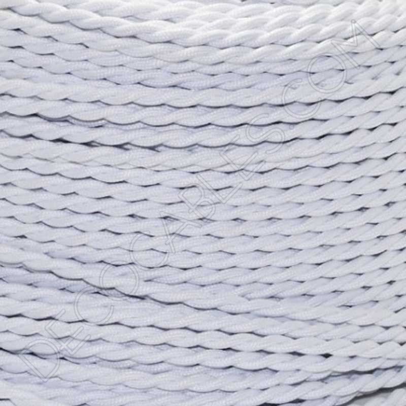 Cable eléctrico trenzado seda blanco Cable eléctrico trenzado seda blanco