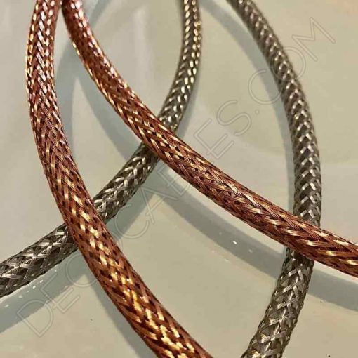 Cable eléctrico forrado de malla metálica 2x0.75 (Cobre) 2 Cable malla metálica cobre y plata