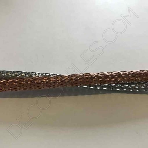 Cable eléctrico forrado de malla metálica 2x0.75 (Plata) 5 Cable malla metálica plata y cobre