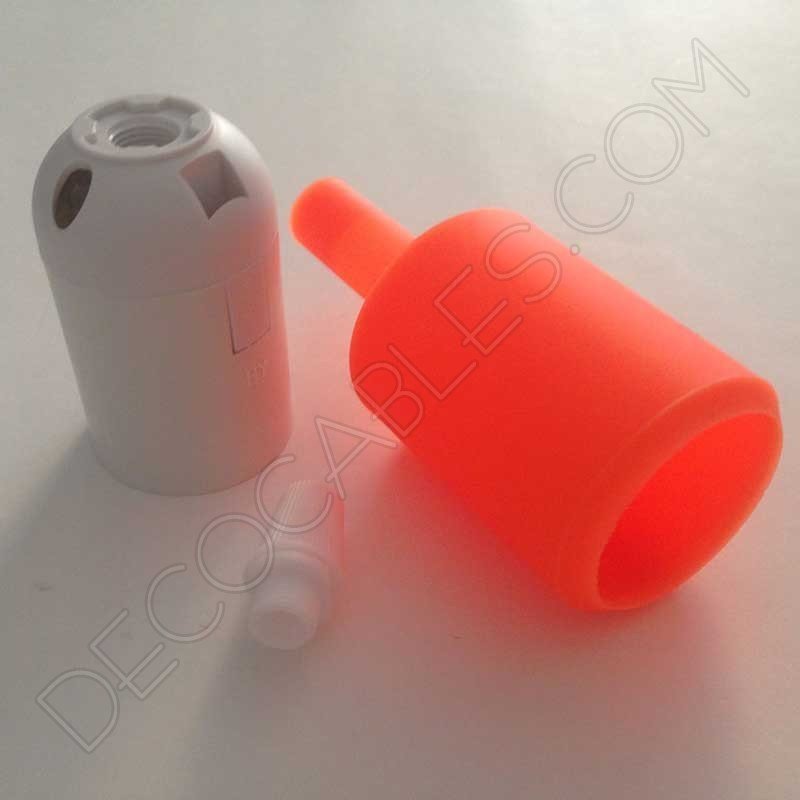 Portalámpara de silicona color naranja Portalámpara de silicona color naranja