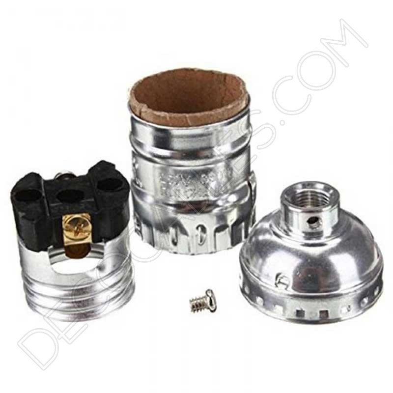 Portalámparas Vintage de latón en color cromado Portalámparas Vintage de latón en color cromado