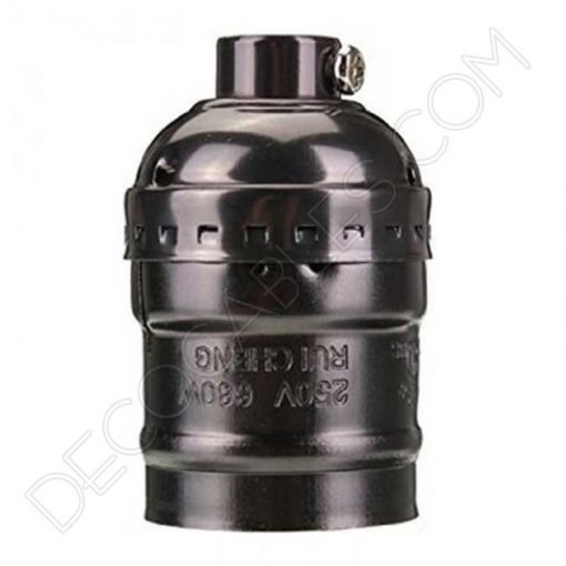 Portalámparas de latón (varios colores) 6 Portalámparas Vintage de latón en color negro