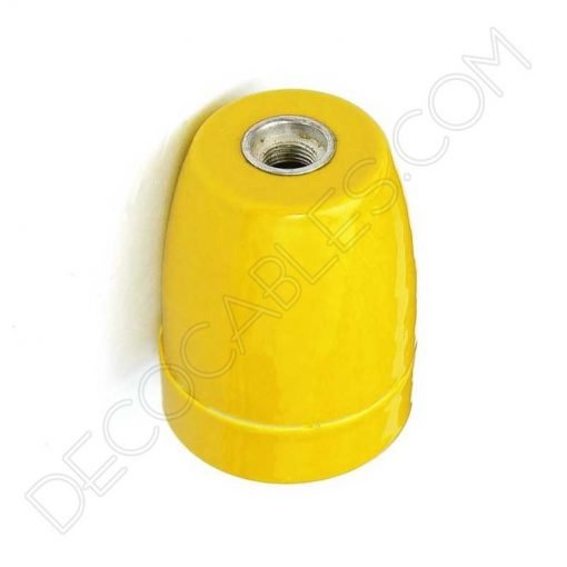Portalámparas cerámico E27 (Varios colores) 21 Portalámparas de cerámica en color amarillo