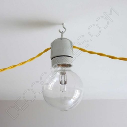 Portalámparas cerámico esmaltado colgante (Blanco mate) 4 Portalámparas de cerámica esmaltada en color blanco con anilla para colgar