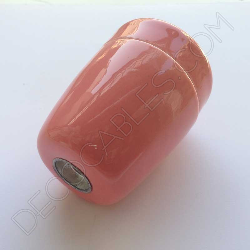 Portalámparas de cerámica color salmón Portalámparas de cerámica color salmón