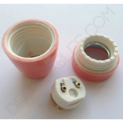 Portalámparas cerámico E27 (Varios colores) 26 Portalámparas de cerámica color salmón