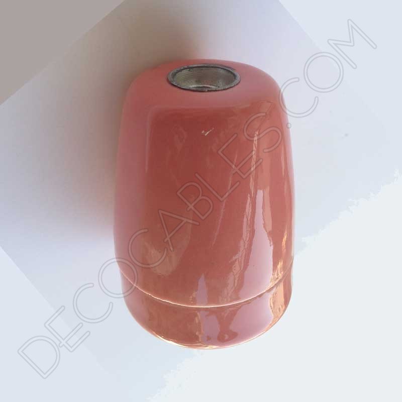 Portalámparas de cerámica color salmón Portalámparas de cerámica color salmón