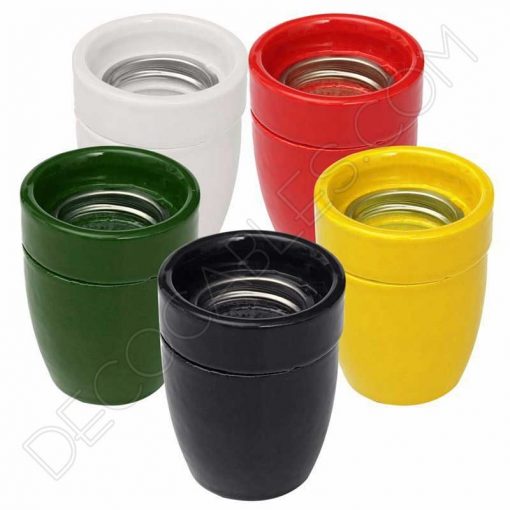 Portalámparas cerámico E27 (Varios colores) 2 Portalámparas de cerámica en varios colores