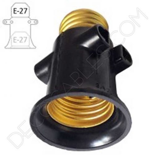 Portalámparas doble enchufe conexión casquillo E27