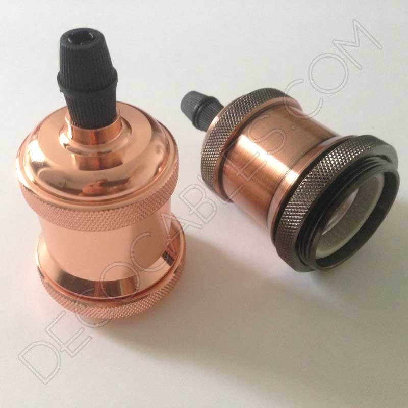 Portalámparas vintage metálico para pantalla serie Oro color cobre viejo Portalámparas vintage metálico para pantalla serie Oro color cobre viejo