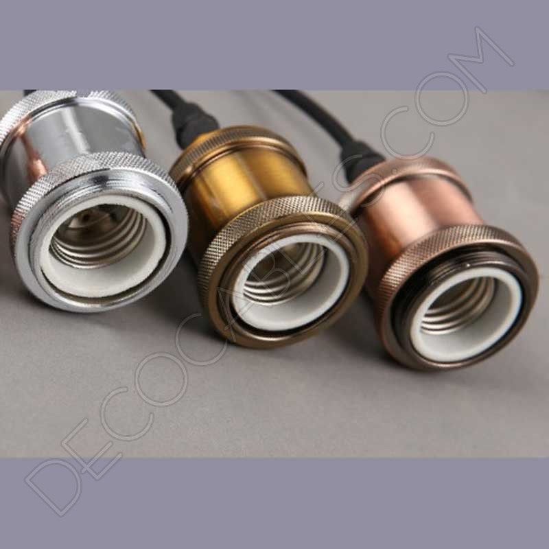 Portalámparas vintage metálico para pantalla serie Oro varios colores Portalámparas vintage metálico para pantalla serie Oro varios colores