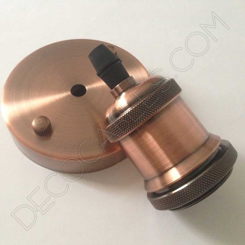 Portalámparas vintage metálico para pantalla serie Oro color cobre viejo Portalámparas vintage metálico para pantalla serie Oro color cobre viejo