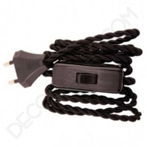 Clavija decorativa para lámparas (varios colores) 3 Pack de clavija e interruptor de paso en color marrón