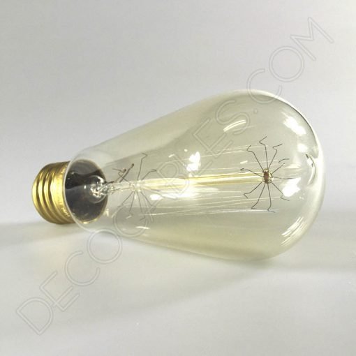 Bombilla Edison vintage pebetero filamento rayado 1 Bombilla Edison modelo Pebetero filamento de carbono rayado