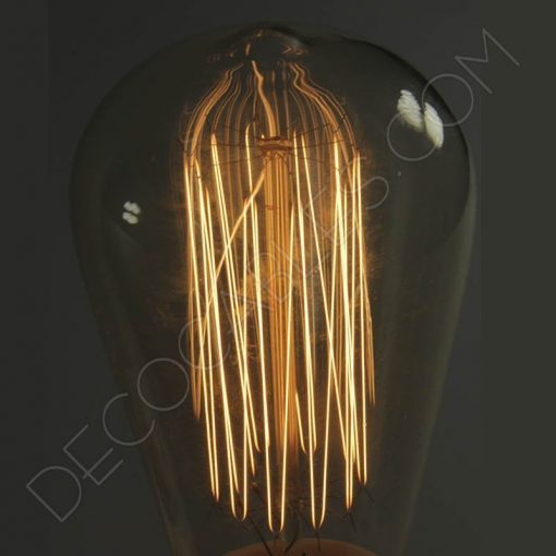 Bombilla Edison vintage pebetero filamento rayado 3 Bombilla Edison modelo Pebetero filamento de carbono rayado