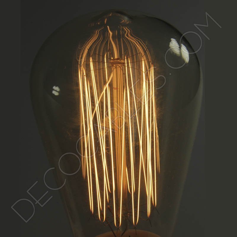 Bombilla Edison modelo Pebetero filamento de carbono rayado Bombilla Edison modelo Pebetero filamento de carbono rayado