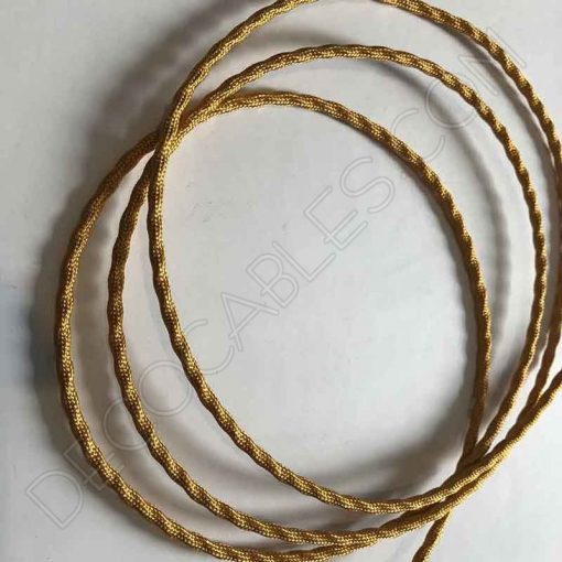 Cable semi trenzado de algodón (Dorado) 2 Cable decorativo semi trenzado color dorado