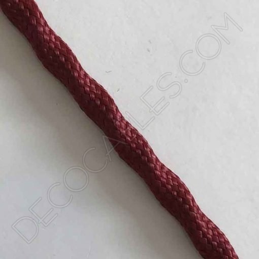 Cable semi trenzado de algodón (Granate) 2 Cable decorativo semi trenzado color granate