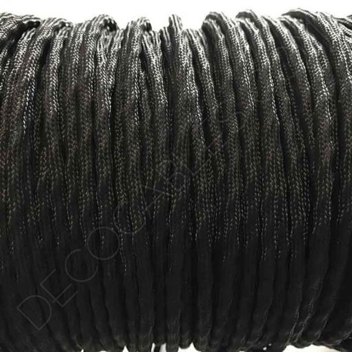 Cable decorativo semi trenzado color negro