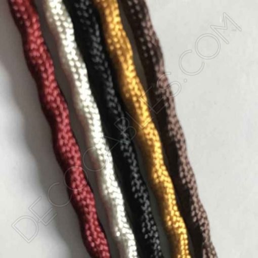 Cable semi trenzado de algodón (Dorado) 5 Cable decorativo semi trenzado varios colores