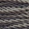 Cable trenzado de seda (Gris) 4 Cable eléctrico trenzado de seda color gris