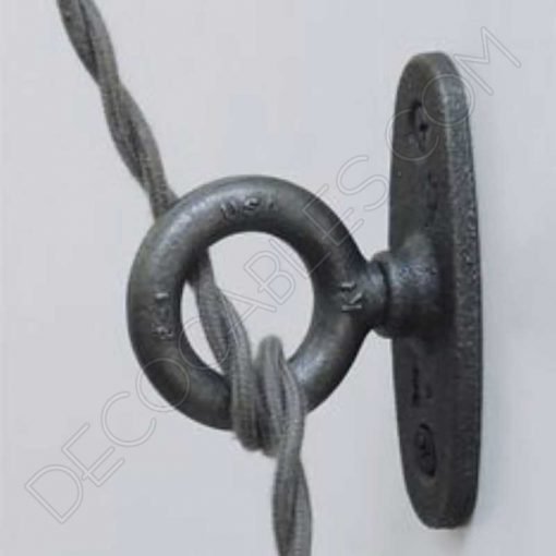 Cable eléctrico trenzado de seda color gris