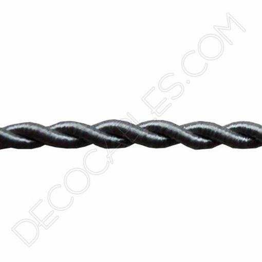 Cable eléctrico trenzado de seda color gris