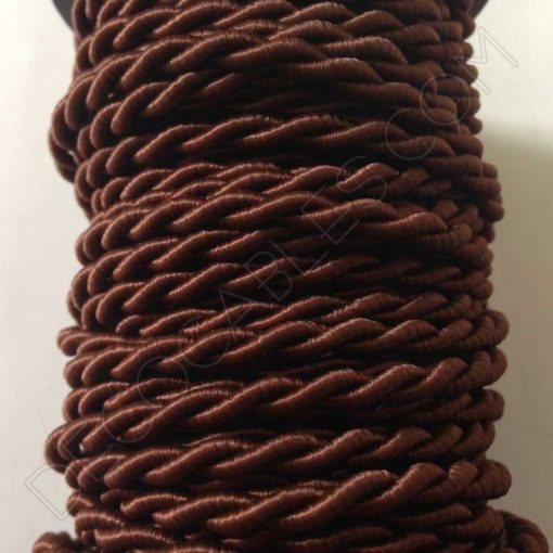 Cable trenzado de seda (Marrón) 2 Cable eléctrico trenzado de seda marrón