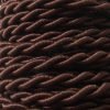Cable eléctrico trenzado de seda marrón