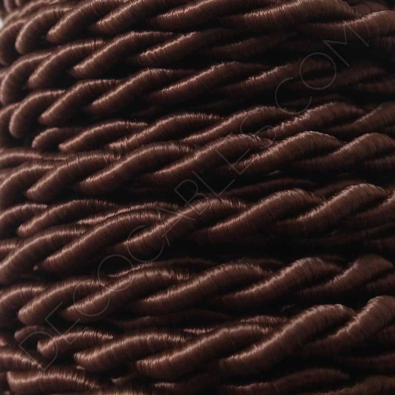 Cable eléctrico trenzado de seda marrón Cable eléctrico trenzado de seda marrón