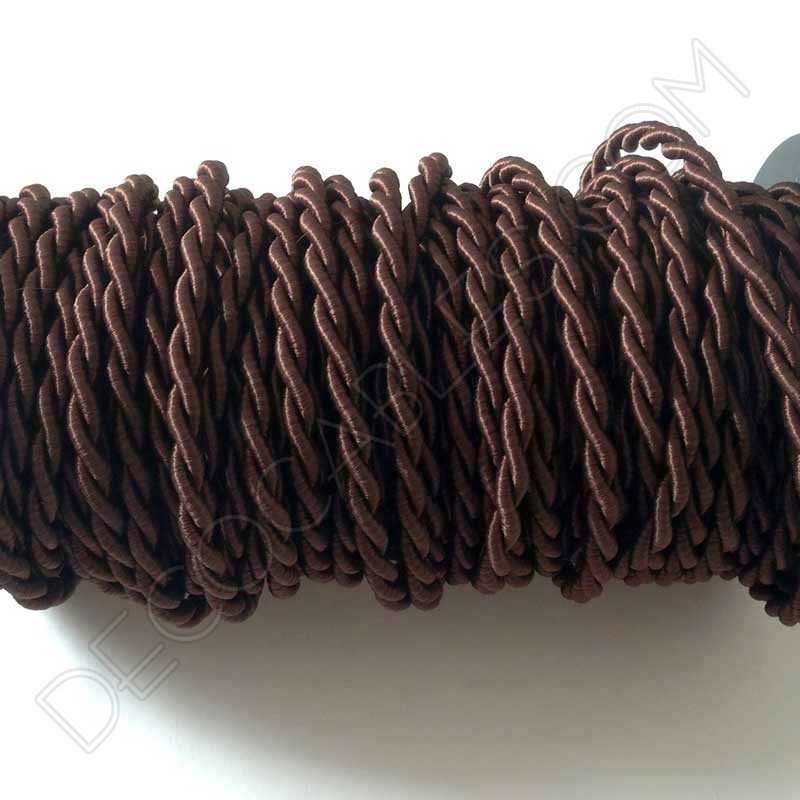 Cable eléctrico trenzado de seda marrón Cable eléctrico trenzado de seda marrón