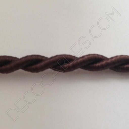 Cable trenzado de seda (Marrón) 3 Cable eléctrico trenzado de seda marrón