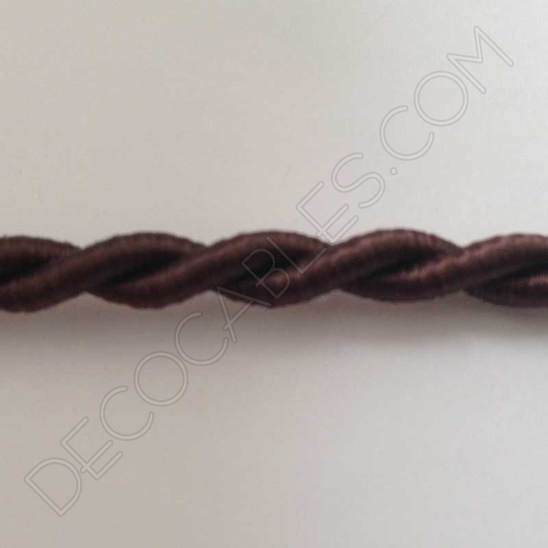 Cable eléctrico trenzado de seda marrón Cable eléctrico trenzado de seda marrón