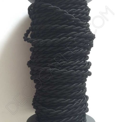 Cable trenzado de seda (Negro) 2 Cable eléctrico trenzado de seda negro