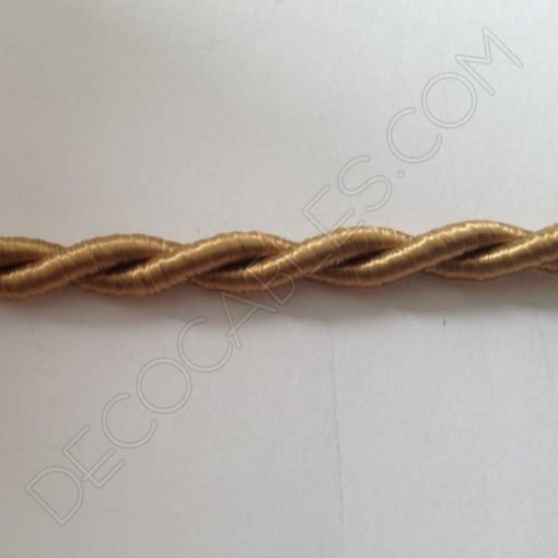 Cable eléctrico trenzado de seda dorado